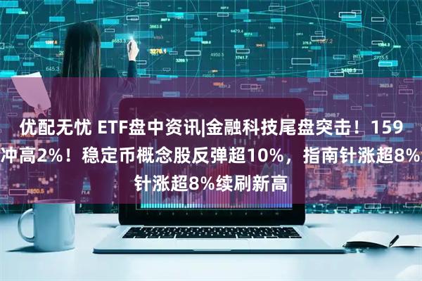 优配无忧 ETF盘中资讯|金融科技尾盘突击！159851放量冲高2%！稳定币概念股反弹超10%，指南针涨超8%续刷新高
